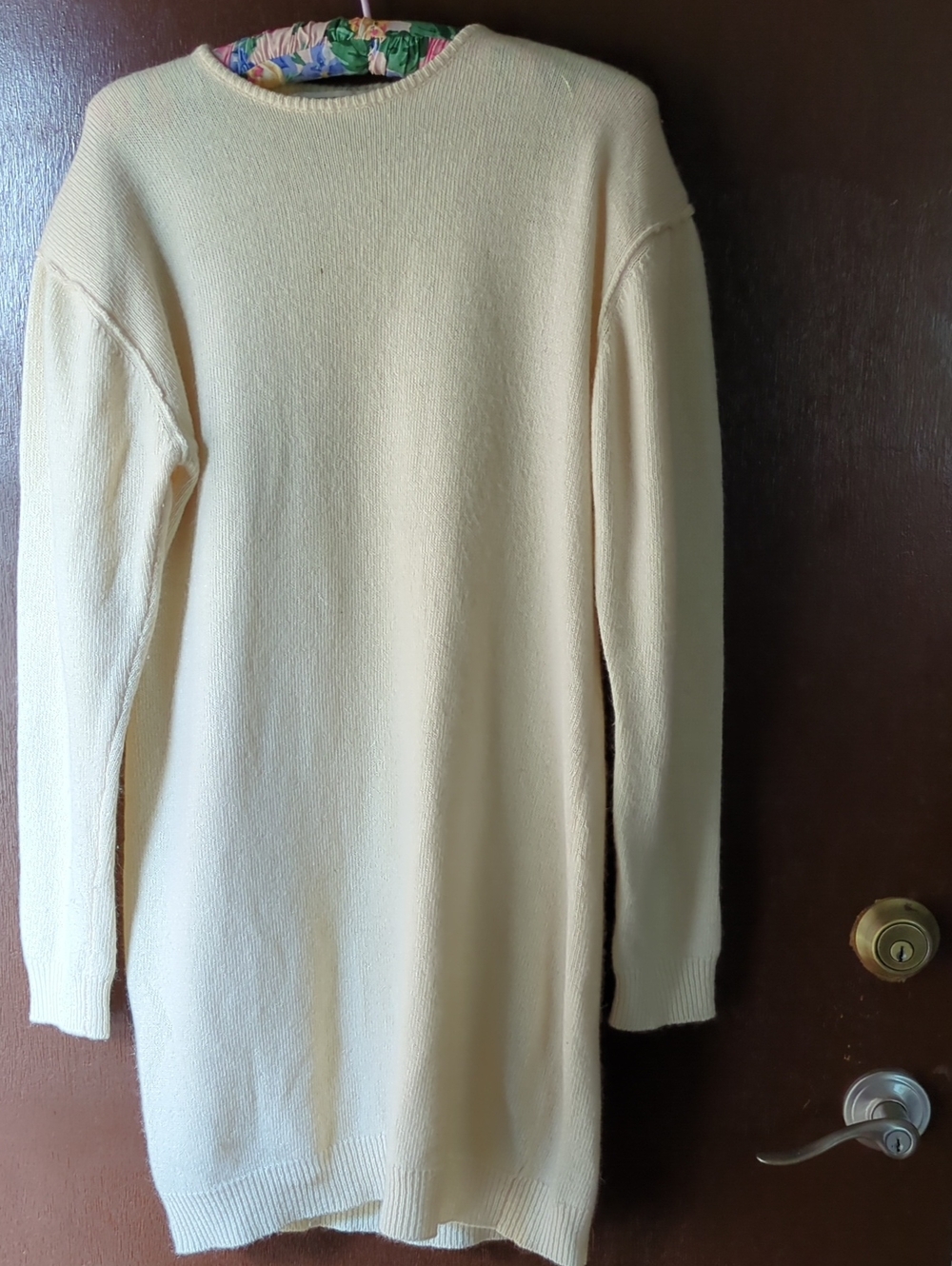 Vintage 80s Adrienne Vittadini Cream Knit Labelled Sweater Size L